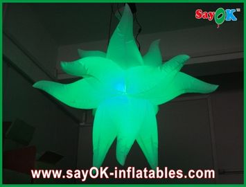 الأرجواني أخضر مضادة للحريق العملاق نفخ نجوم LED ضوء لحزب زينة