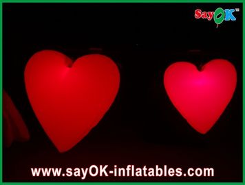 جميل كبير أحمر قابل للنفخ قلب مع led ضوء لمهرجان، قطر 1.5M