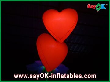 جميل كبير أحمر قابل للنفخ قلب مع led ضوء لمهرجان، قطر 1.5M