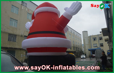نفخ عطلة زينة 8M الارتفاع الأحمر الكبير عيد الميلاد سانتا كلوز مع أكسفورد القماش
