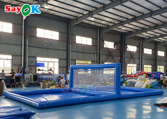 الرياضة الكبيرة الملعب الكرة الطائرة الضخم المضخم المسبح مع الحرير الشبكة طباعة ألعاب المياه المضخمة للأطفال