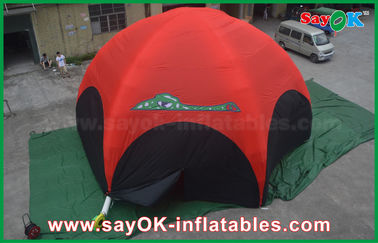 خيمة تخييم الهواء DIA 10m في الهواء الطلق طباعة خيمة عنكبوت قابلة للنفخ مع أربعة جدران جانبية مطبوعة متوافرة