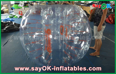 كرة تحطيم قابلة للنفخ للبالغين 1.5 متر DIA كرة زورب قابلة للنفخ ، كرة قدم شفافة بشري من مادة TPU / PVC
