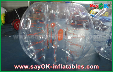 كرة تحطيم قابلة للنفخ للبالغين 1.5 متر DIA كرة زورب قابلة للنفخ ، كرة قدم شفافة بشري من مادة TPU / PVC