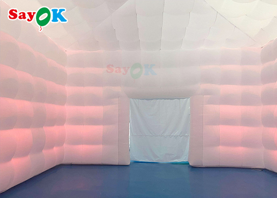خيمة هوائية متحركة 8x8x4m في الهواء الطلق بيضاء قابلة للنفخ للحفلات السعيدة