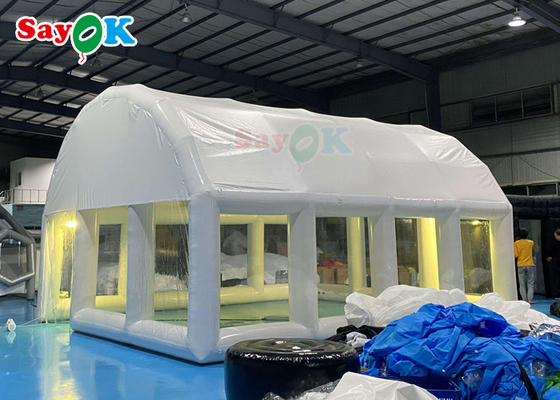 خيمة منزلية قابلة للنفخ 0.55Mm Pvc خيمة هوائية قابلة للنفخ صافية قبة محكمة للجو