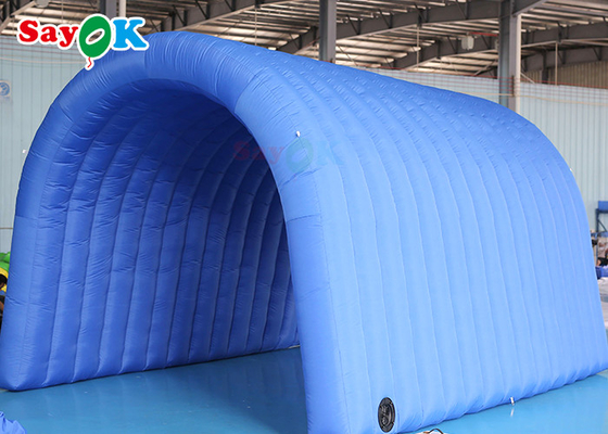 نفق قابل للنفخ مخصص باللون الأزرق الداكن مقاس 5x5x3mH مدخل كرة القدم قابل للنفخ