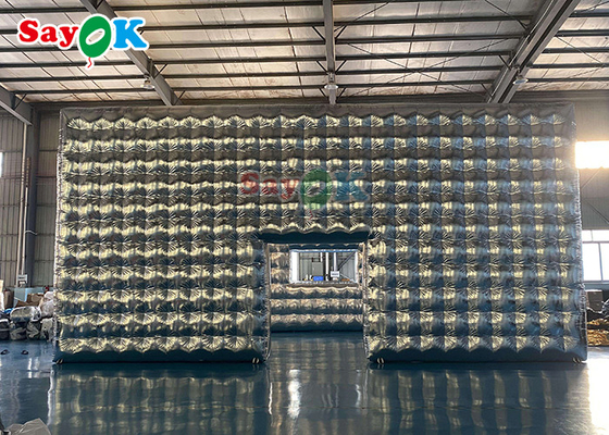 خيمة مكعب نفاخة فضية مخصصة لحفلات حفلات الزفاف العرض المعرض الحدث خيمة هوائية نفاخة