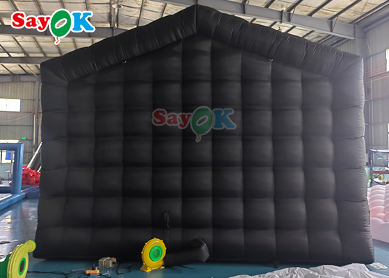 تخصيص أسود كبير 20ft نفاخة هواء خيمة الحزب المحمول إضاءة LED نادي ليلي نفاخة
