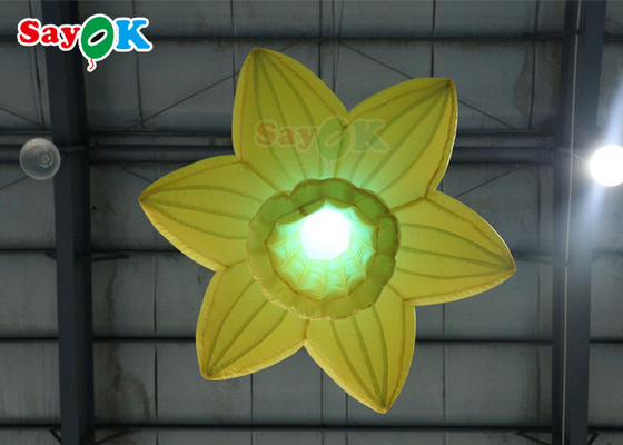 أصفر 1.0m قابل للنفخ إنارة وسام معلق معلق زهور الورد مع LED