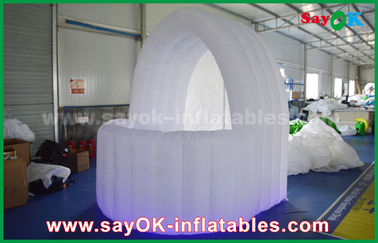 خيمة بار قابلة للنفخ بيضاء 3m DIA خيمة هوائية قابلة للنفخ أكسفورد قماش حانة بار خيمة مع مصباح LED
