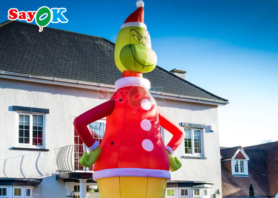 30ft Grinch شخصيات كرتونية قابلة للنفخ وحش خضراء قبعة عيد الميلاد منزلية قابلة للنفخ الديكور القائم
