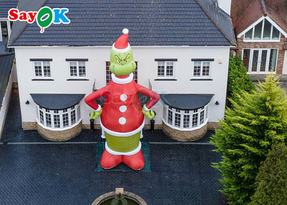 30ft Grinch شخصيات كرتونية قابلة للنفخ وحش خضراء قبعة عيد الميلاد منزلية قابلة للنفخ الديكور القائم