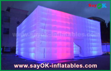 خيمة حزب قابل للنفخ / تخييم خيمة مربعة شفافة قابلة للنفخ مع إضاءة LED