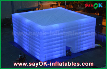 خيمة حزب قابل للنفخ / تخييم خيمة مربعة شفافة قابلة للنفخ مع إضاءة LED