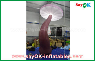 Vivid Brown Inflatable Mushroom مع ضوء LED داخل لعرض الديكور