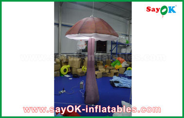 Vivid Brown Inflatable Mushroom مع ضوء LED داخل لعرض الديكور