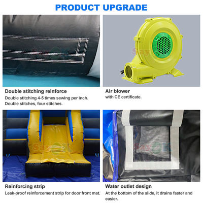 تصميم ثلاثي مجاني 0.55ملم بيكسيف القماش المغطى عيد الميلاد القصر القفز المضغوط الخبز الزنجبيل منزل القفز مع الهواء