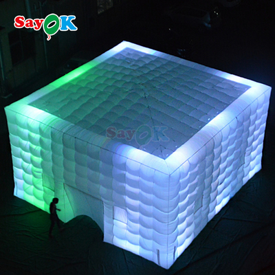 خيام ضوئية LED بيضاء مربعة مخصصة حفلات التخييم حفلات الحفلات الخيمة المضخة للإيجار
