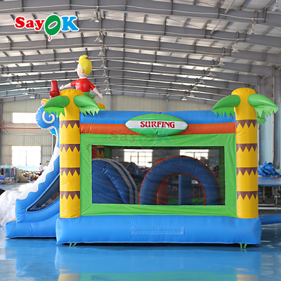 Sayok Surf Themed قصر القفز المضخم Commercial Bouncy Castle Combo المضخم للأطفال