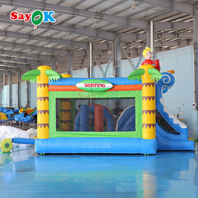 Sayok Surf Themed قصر القفز المضخم Commercial Bouncy Castle Combo المضخم للأطفال