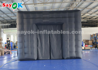 أفضل خيمة قابلة للنفخ اللون الأسود نفخ مكعب خيمة 210D أكسفورد القماش للمعرض التجاري