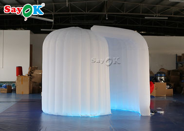 استوديو الصور الاحترافي 3 * 2 * 2.3 متر LED Igloo قابل للنفخ كابينة تصوير محمولة مع ستارة باب واحد