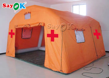 خيمة طوارئ قابلة للنفخ مقاومة للحريق PVC القماش المشمع خيمة طبية قابلة للنفخ / خيمة إغاثة طبية