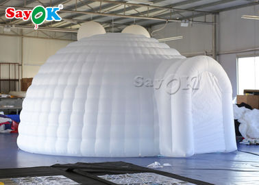 خيمة قابلة للنفخ بطول 5 أمتار بيضاء قابلة للنفخ على شكل قبة مع مصباح ليد لحفل الزفاف