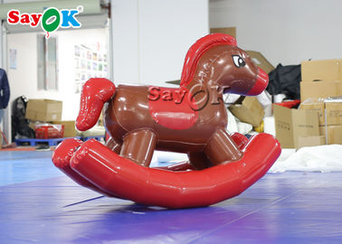 حصان سايوك الأحمر PVC للأطفال قابل للنفخ على شكل حصان هزاز
