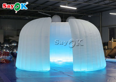 خيمة ساحة قابلة للنفخ 6.5x2.4mH معرض تجاري أبيض قابل للنفخ قبة خيمة مع LED