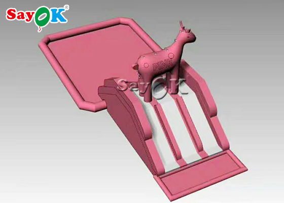 تنفخ الزلاجة للطفلين الطراز المخصص الوردي قابل لإعادة التدوير 0.55 ملم المضغوطة المياه المنزلق