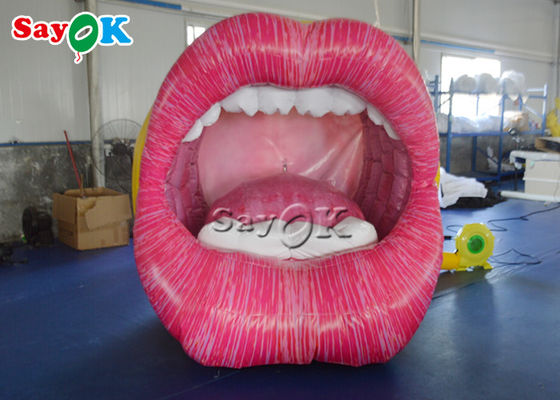 نموذج شفاه الفم القابل للنفخ 2x2m لتزيين حفلات موسيقى الحانة