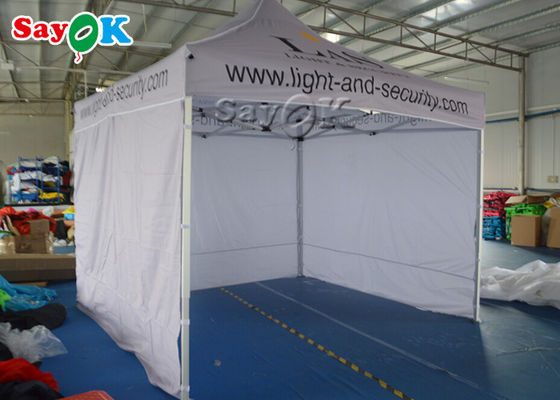 خيمة المظلة المقاومة للماء 3 × 3 م من الألومنيوم قابلة للطي مع ثلاثة جدران جانبية مطبوعة للإعلان