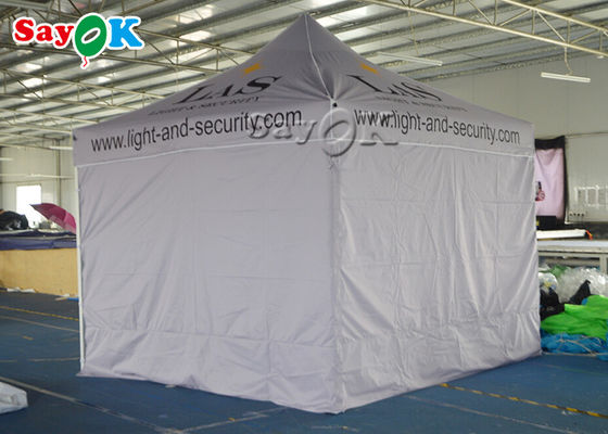 خيمة المظلة المقاومة للماء 3 × 3 م من الألومنيوم قابلة للطي مع ثلاثة جدران جانبية مطبوعة للإعلان