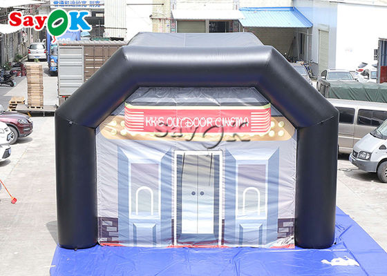 خيمة الحزب في الهواء الطلق مخصصة الأسود 0.4 مم PVC نفخ قبة خيمة للأحداث