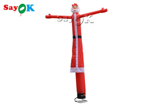 قابل للنفخ أحمق يلوح أنبوب رجل ساق واحدة أحمر 5m قابل للنفخ عيد ميلاد المسيح سانتا هواء راقصة