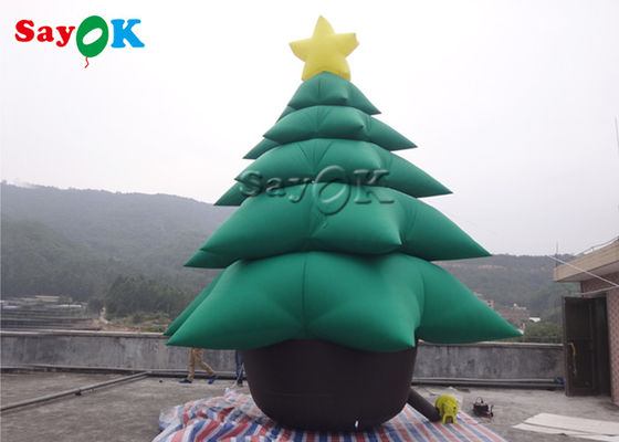 5m نفخ زينة عطلة شجرة عيد الميلاد الخضراء مع الحلي