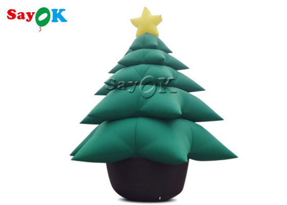 5m نفخ زينة عطلة شجرة عيد الميلاد الخضراء مع الحلي