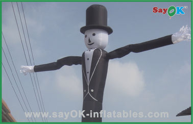 نفخ رجل مرن قابل للنفخ رجل الهواء الراقصين مزق وقف مادة النايلون 6 متر مع قبعة