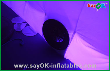 خيمة حفلات قابلة للنفخ مصنوعة حسب الطلب محمولة قابلة للنفخ بقيادة كشك الصور في قماش أكسفورد ، أخضر / بنفسجي