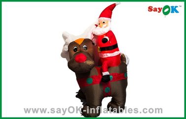 لطيف عيد الميلاد سانتا أب نفخ عيد الميلاد الديكور ركوب الدب الاسود