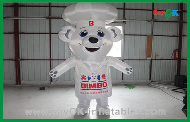 البالونات الحيوانية القابلة للنفخ الإعلانات المخصصة البيضاء الدب القابلة للنفخ شخصيات الكرتون القابلة للنفخ