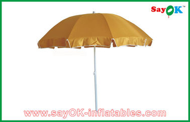 ساحة الستارة خيمة مرنة حديقة / شاطئ الشمس مظلة البوليستر حماية الأشعة فوق البنفسجية مظلة الطباعة CMYK