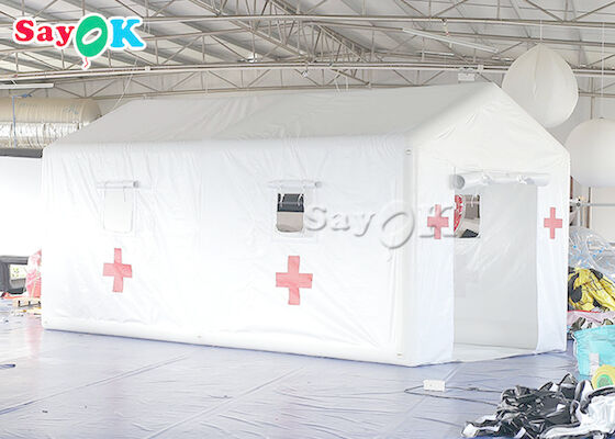 خيمة نفخ الهواء 6x3x3mH الأبيض البلاستيكية نفخ خيمة المستشفى للعزل