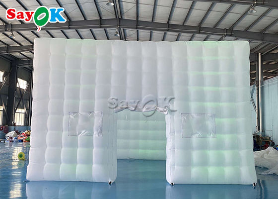 خيمة كبيرة قابلة للنفخ 6.5m 21ft نفخ الهواء خيمة سرادق مربع مع أضواء أنبوب LED