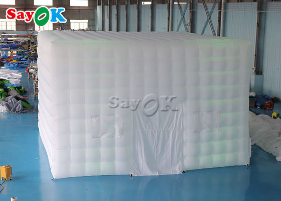 خيمة مكعب نفاخة 6.5m 21ft خيمة هوائية نفاخة مربع مع أضواء الأنابيب LED