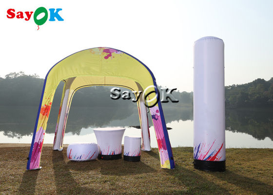 خيمة الهواء التخييم خيمة صفراء قابلة للنفخ الهواء المنبثقة أكشاك الستارة خيمة