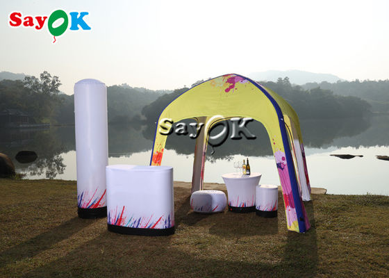 خيمة الهواء التخييم خيمة صفراء قابلة للنفخ الهواء المنبثقة أكشاك الستارة خيمة
