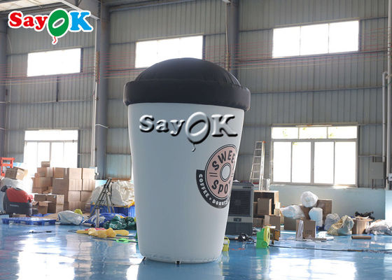 نموذج فنجان قهوة قابل للنفخ 3.6 متر مخصص لديكور مدخل المقهى
